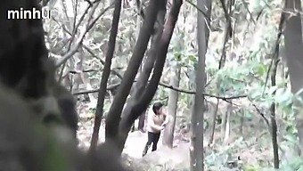 Japanese Older Man Has Sex With A Prostitute In The Woods