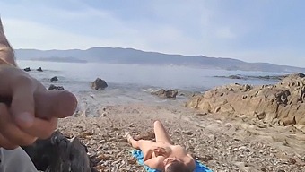 A Nude Beach Encounter With An Exhibitionist And A Mature Woman With Big Breasts