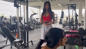 My Trainer, May Hernandez, Gets Me To Do Squats Without Clothes, Then She Touches Me.