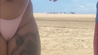 I Left The Young Guy To Grab My Tit On The Beach And It Was Only Logical That I Grabbed His Dick Too.